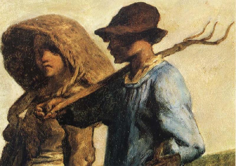 Jean Francois Millet Detail of People go to work oil painting image